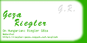 geza riegler business card